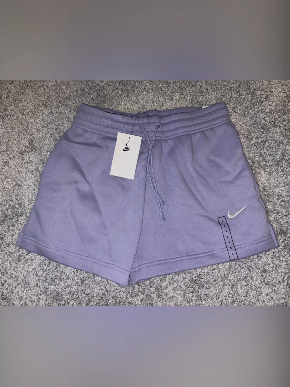 Nike Lavender Athletic Shorts with White Swoosh